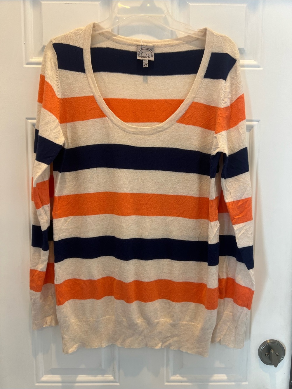 The Slope Sweater Striped Size XL Long Sleeve Scoop Neck Womens Pre Owned #967